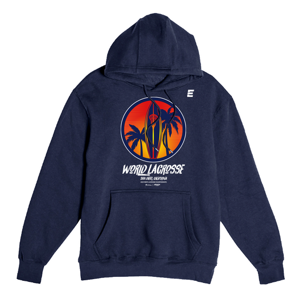World Lacrosse Championship Surfboard Hooded Sweatshirt - Navy